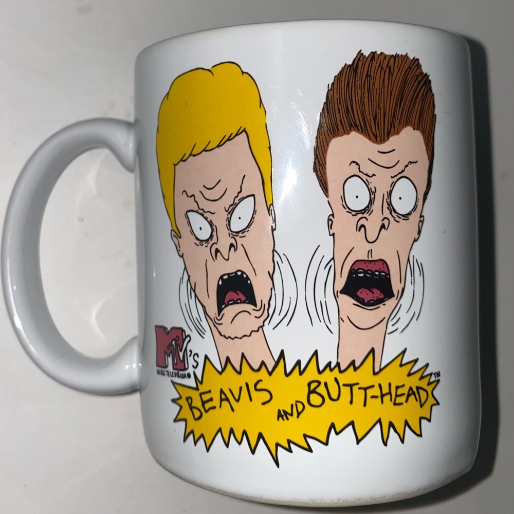 1993 Beavis and Butt-head MTV #89222 Out of Character Coffee mug Vintage 12 oz